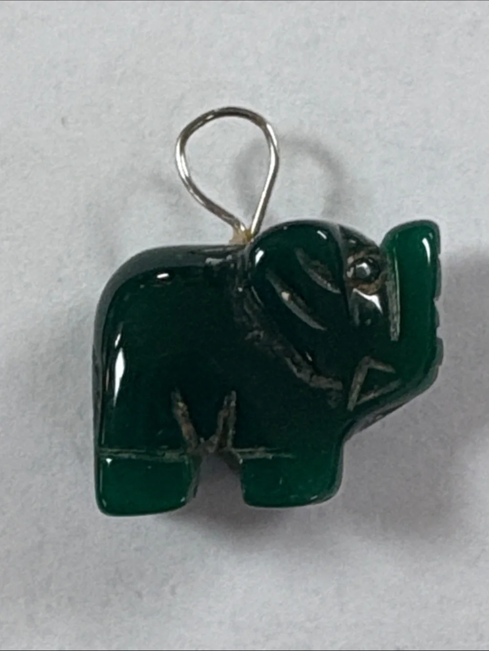 Green Elephant Charm Necklace Pendant - Women's Jewelry